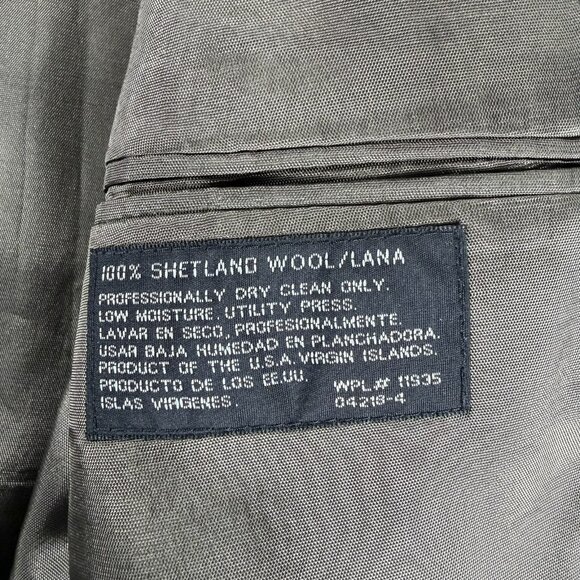 VTG Tweed Herringbone 100% Shetland Wool Blazer Sport Coat Brown Men’s Size 44L - Picture 3 of 9